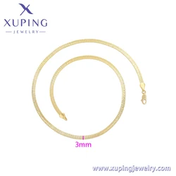 14N2380601 xuping fashion 14K gold color chain necklace  elegant simple snake necklace