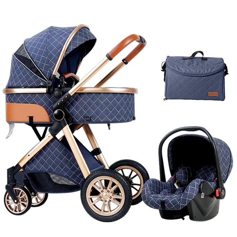 Coches Para Bebes. Luxury Carriage Stroller Baby Buggy 4 In 1 Foldable Baby Stroller Pram 3 In 1 With Car Seat