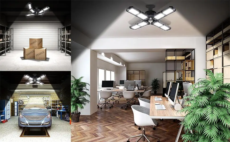 2021 linkable wraparound led highbay light 75 wattled deformable car garage light for workplace lighting