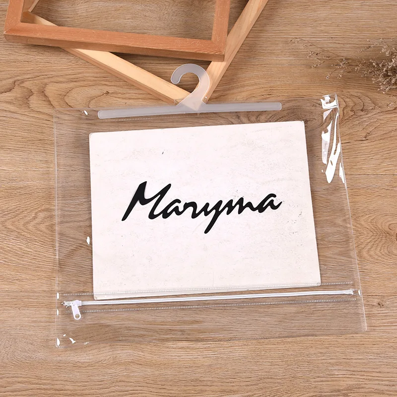 Custom Logo Transparent Plastic Zip Lock Waterproof PVC Cosmetic Bag Storage Packaging Swimwear Clothing Zipper 14