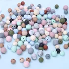 Beads Customizable Bulk Bpa Free Beach Wooden Beads Loose Alphabet Letters Beads Soft Silicone Baby Chew Beads
