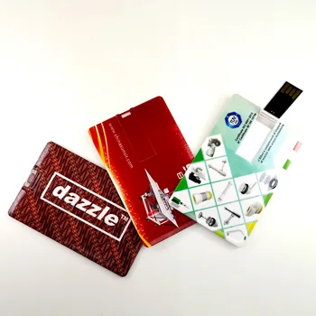 Business Card USB 2.0 Full Color Printing Popular Gift Advertising 16GB Plastic Pendrive 64GB Credit Card USB Flash Drive