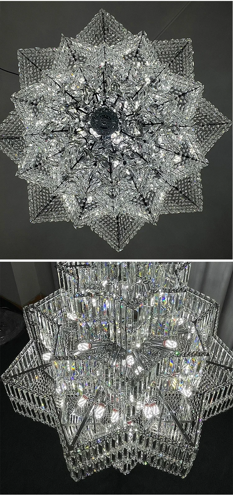 CPL-124 Modern Style Indoor Decoration Villa Hotel Lobby Staircase Modern LED Crystal Chandelier Pendant Light supplier