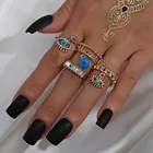 Ring Jewelry In Stock Cheap Factory Price 4pcs/set Gold Plated Evil Eye Ring Set Women Jewelry