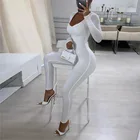 High Quality Sportswear Women's Jumpsuits V Neck Club Jumpsuits Bodycon Playsuits Track Bodysuits Jumpsuit