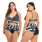 Beachwear Women Plus Size Bandage Printing Padded Bra Bikini Split Body Swimsuit Beachwear