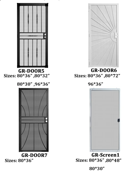 Factory Price modern style security iron doors home security door for warehouse safety