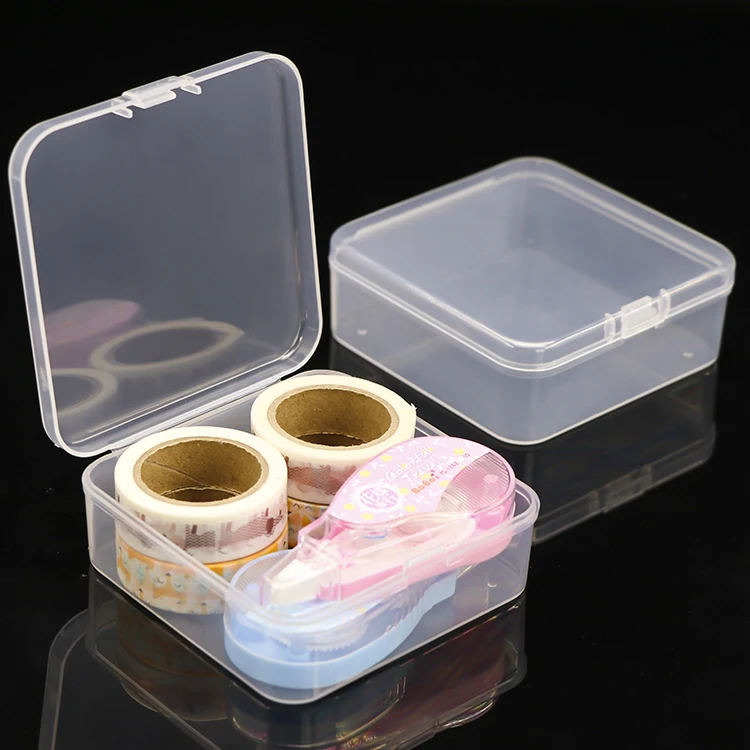 18Pcs Clear Plastic Small Craft Boxes with Lid for for Beads,Earrings,Necklace,Finger Rings or Other Small Jewelry Accessories 