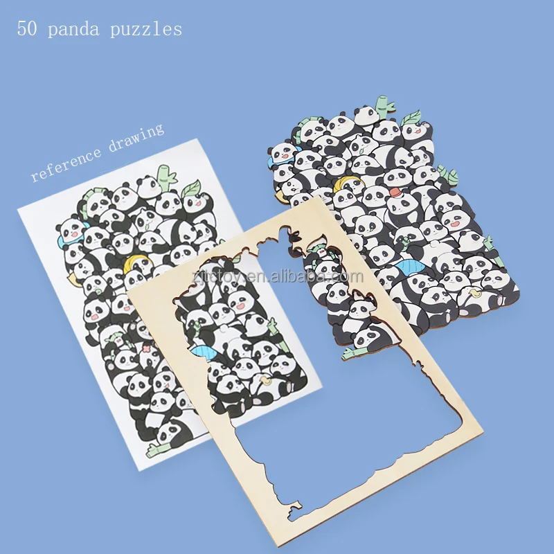 Puzzle en bois animal personnalisé 3 en 1, jouets Panda chats chiens, Puzzle éducatif pour enfants garçons filles, cadeaux, fabrication de décoration de noël