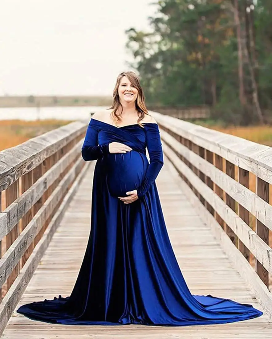 light blue long sleeve maternity dress ...