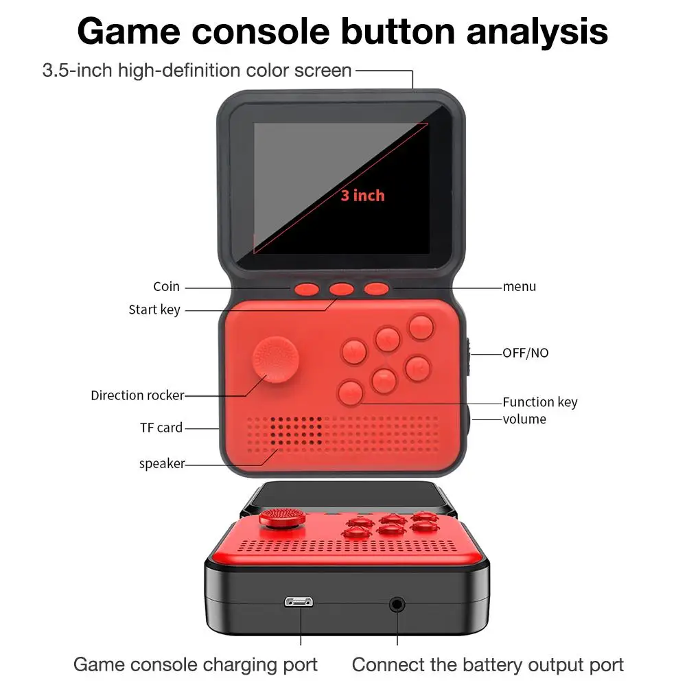 Best Children's Toy Family Game Player TV Video Game Console M3 Handheld Nostalgic Retro Model 16Bit Rechargeable Mini Machine