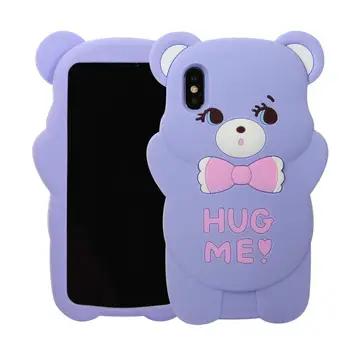 3D Cartoon Hug me Bear Cases For iPhone 11 Pro Max Case Soft Silicone For iPhone 7 8 6 6S PIus XS Max X XR 5S SE Back Cover