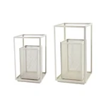Decor Metal Glass Candle Lantern For Home Decor Minimalism Cube Lantern For Indoor And Outdoor Decor