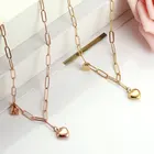 Gold Heart 18k Gold Plated Stainless Steel Fashion Jewelry Gold Rose Gold Love Heart And Lock Couple Necklaces