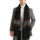 Black Black Wholesale Latest Design Black Scarf For Men Stylish Shawl