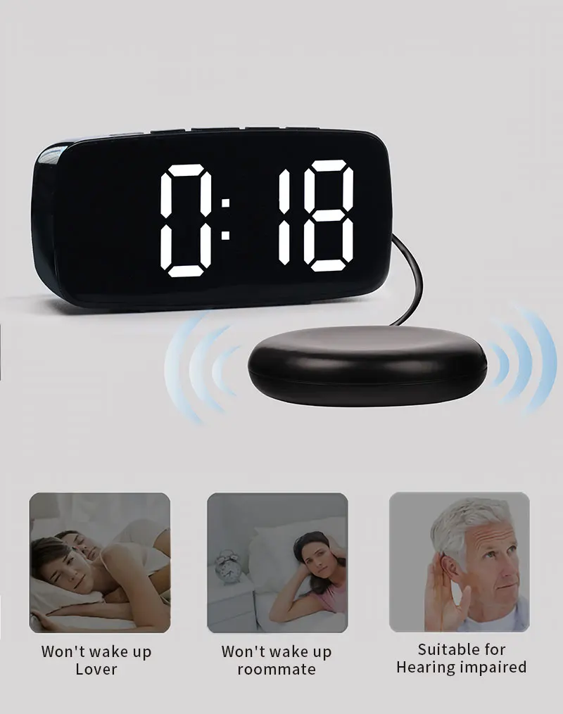 Factory Direct Supplier Deaf People Clock Vibrate Alarm Clock Alarm