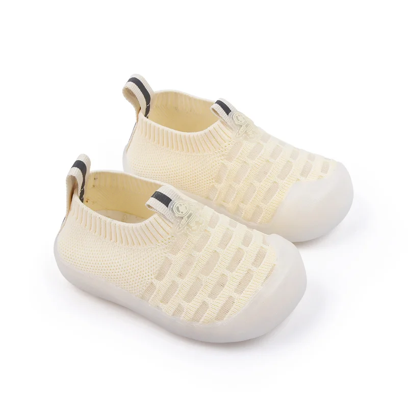 Spring and Summer Solid Color Mesh Surface Breathable Children Soft Soled Toddler Floor Shoes supplier
