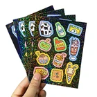Glitter Stickers Custom Printing Logo Self Adhesive Sparkle Holographic Glitter Planner Stickers Sheet