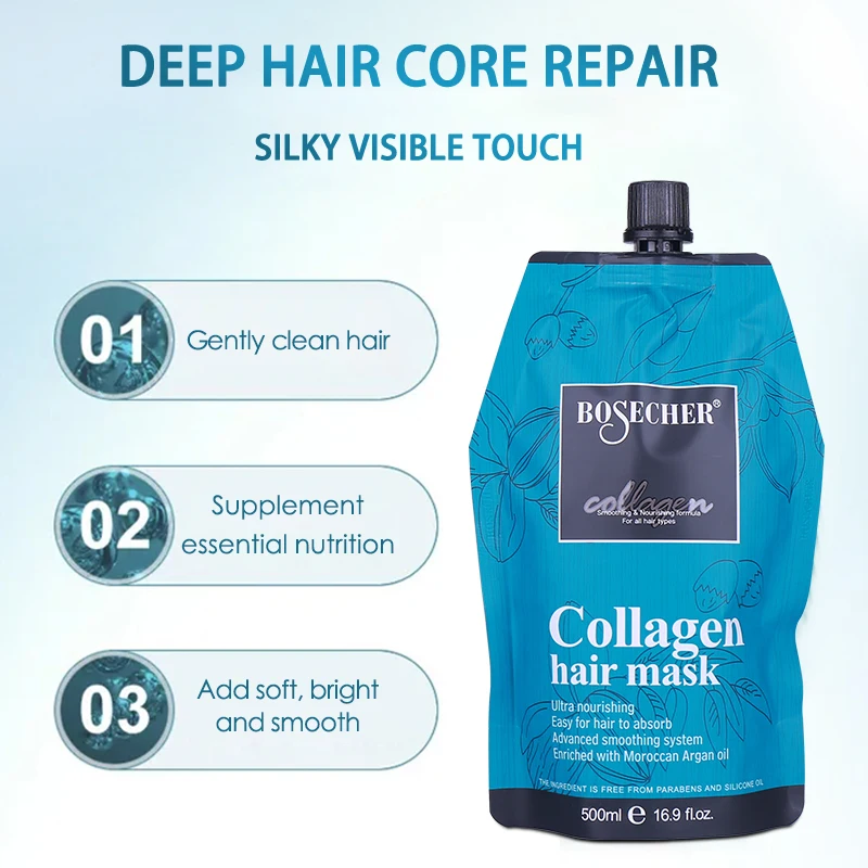Private Label Hair Mask Non-greasy Salon Stream Vitamin E Hair Loss Control Hair Treatment Collagen