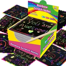 Magic Kids Scratch Art Book Unisex Creative Painting Paper Card Educational Book Rainbow Colors 2-4 Years 5-7 Years Age Range