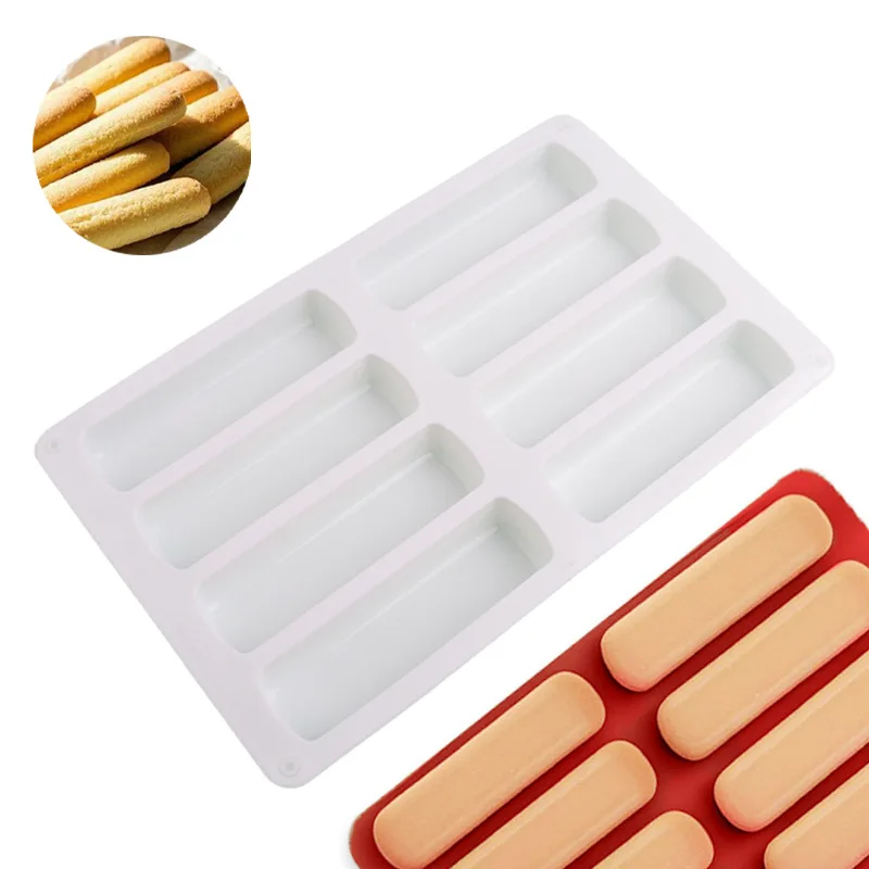 Food Grade Silicone 8 Cavity Rectangular Shape Chocolate Mousse Candy Oatmeal Pastry Mold Foldable Chocolate bar Mould details