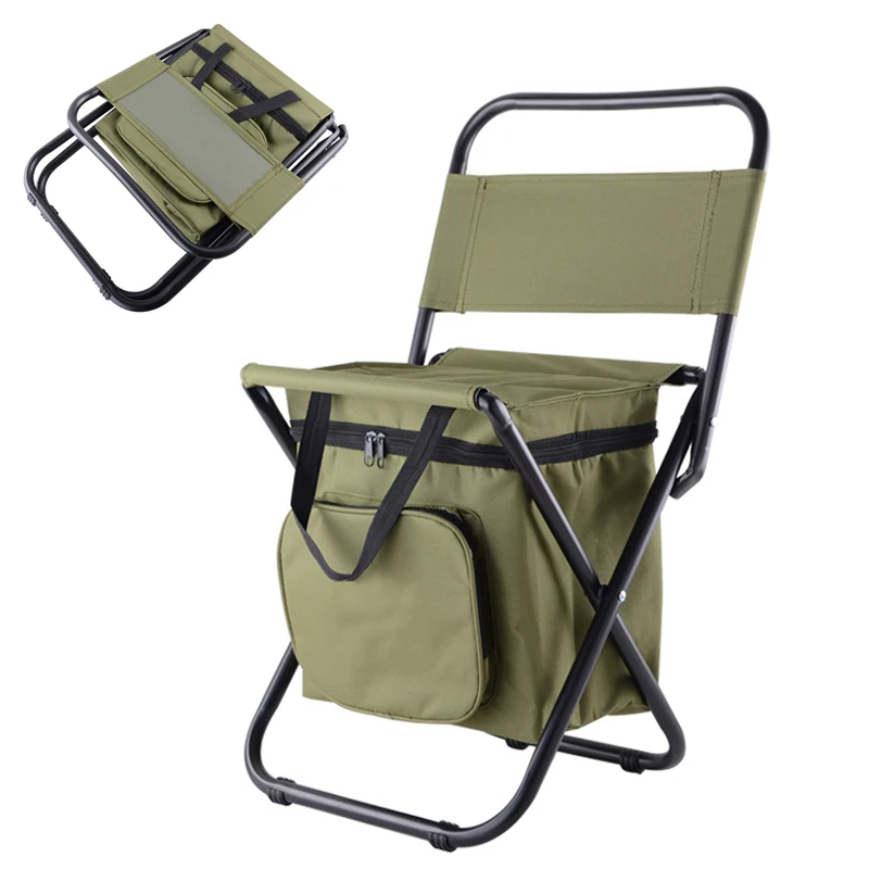 outdoor folding camping chair with cooler bag