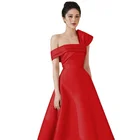 Evening Gowns New Designs Satin Sleeveless 1 Shoulder Women Evening Gowns Long Ladies Party Dresses