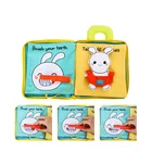 Education Toy Dinosaur Ocean Farm Jungle Tail Animals Story Book Baby Soft Education Fabric Cloth Book For Baby Toy