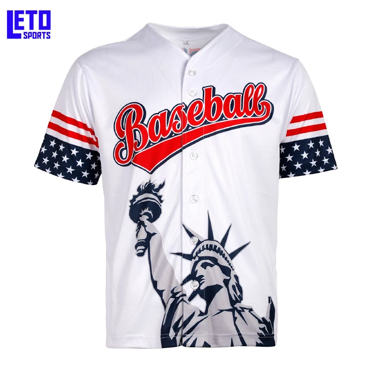 blank button up baseball jersey