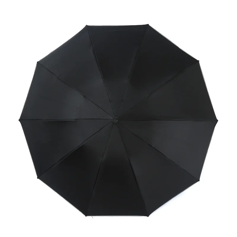 KLH399 Outdoor Windproof Advertising Black Umbrella Business Gift Umbrellas Reverse Folding Automatic Umbrella