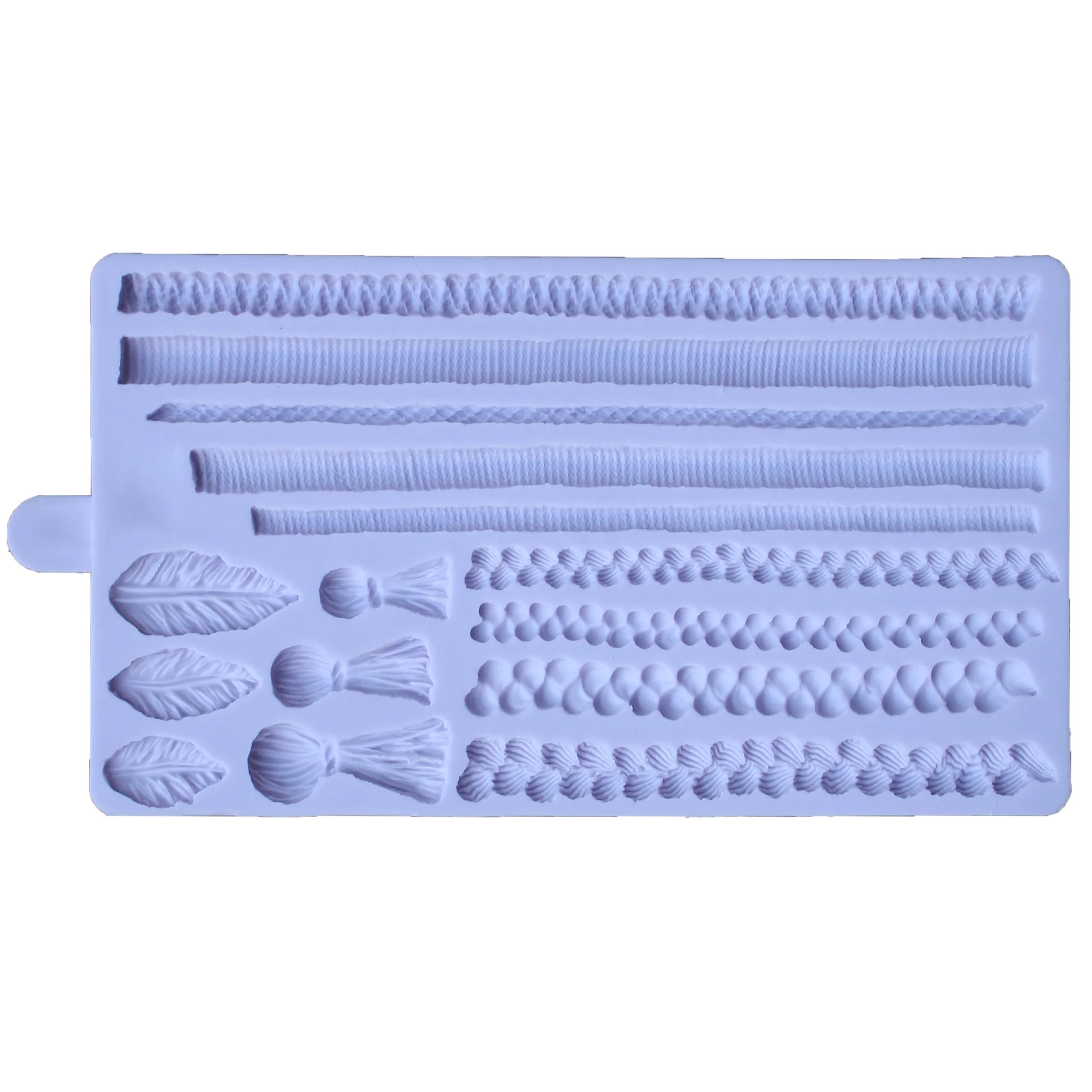 Long Rope Knots Fondant Silicone Mat Reusable Plastic Sugar Craft Candy Mold Wedding Party DIY Decorative Wooden Cake Tools Set