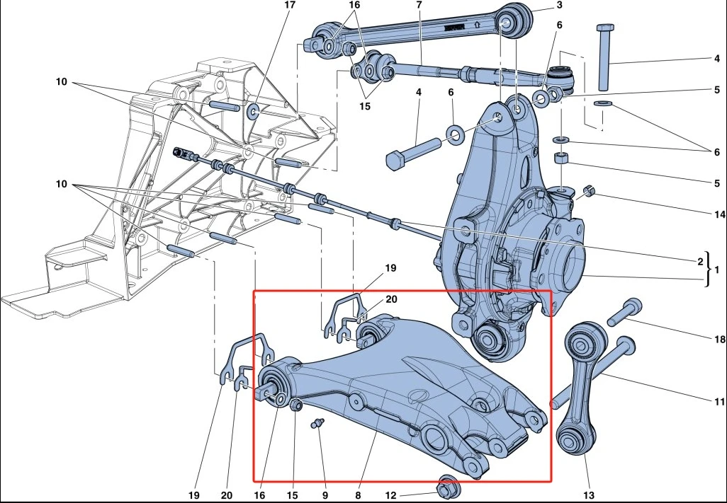 Car Accessories 245702 245703 Chassis Left Or Right Hand Suspension System Rear Lower Suspension Arm For Ferrari 458 Control Arm factory