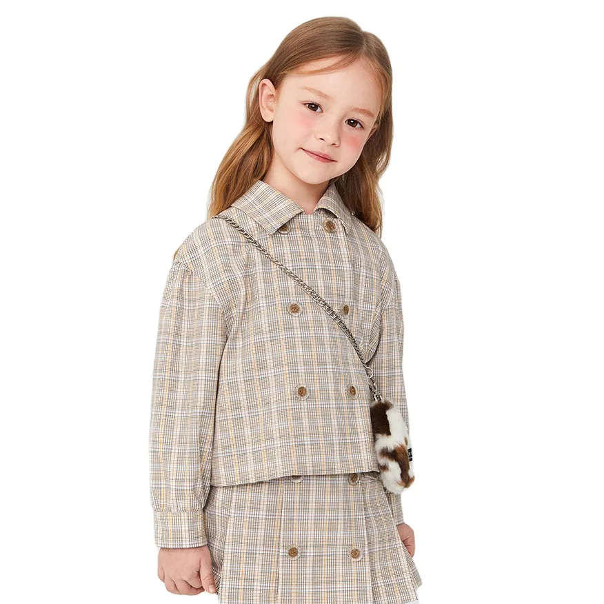 Autumn and winter college style JK uniform plaid suit kids girls skirts 2 pieces sets school uniform