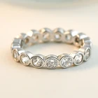 Engagement Rings Ringsrings Personalized Design Gift Women'S 925 Silver Cz Paved Wedding Engagement Rings