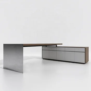 Luxury top quality veneer wooden MDF painting CEO Boss office director desk