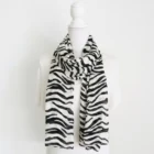 Black Classic Black And White Zebra Striped Scarf Custom Cotton Linen Beach Wrap Shawl