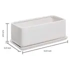 Inch Pot 10 Inch Rectangular White Ceramic Succulent Planter Pot With Saucer