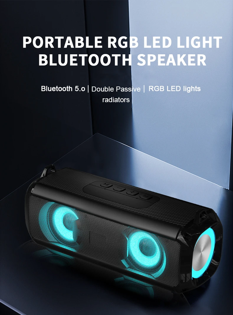 Colorful Lights Wireless Bluetooth Speaker Dual Speakers Subwoofer