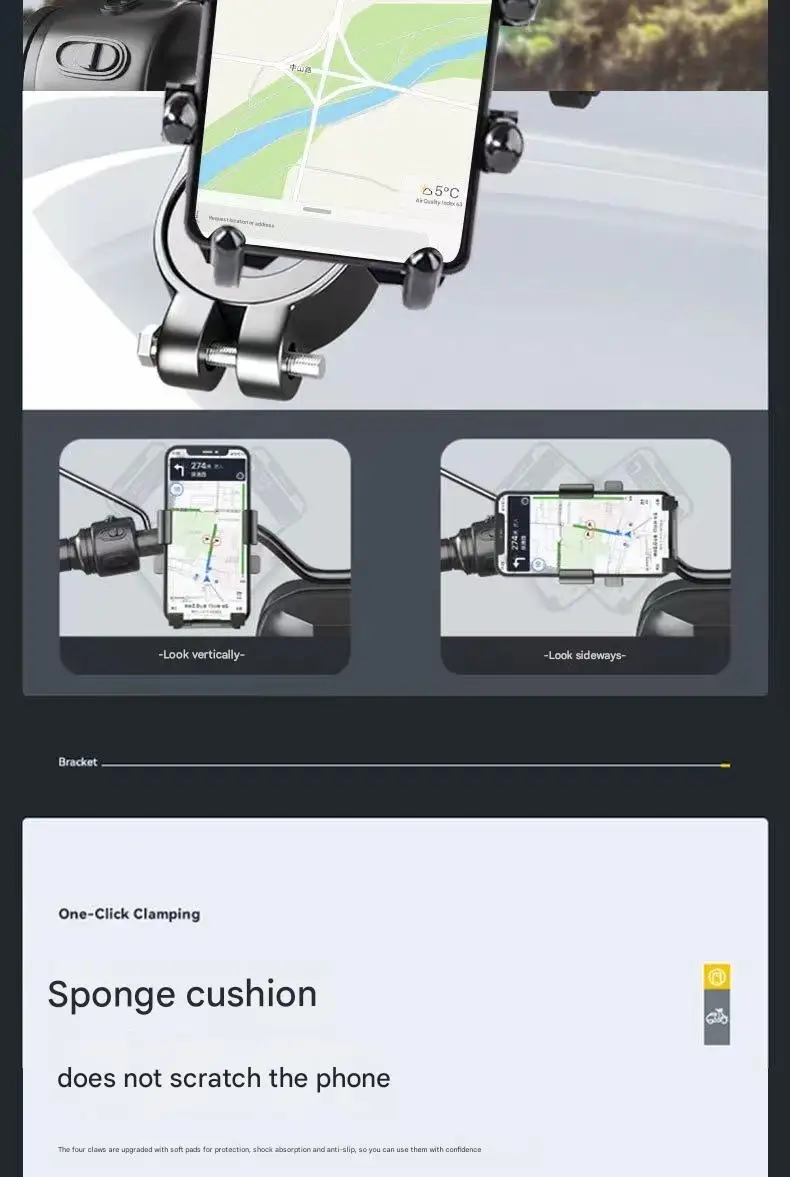 Popular Factory Best Motorcycle Bracket Plastic Bottom Support Touching Motorcycle Cell Phone Holder