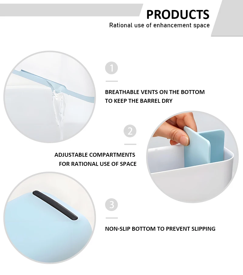 product hot sale adjustable plastic divider for bathroom countertop toothbrush toothpaste holder drainage system made durable pp-5