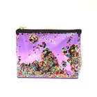 Sequin Bag Bling Bling Sequin Daily Use PVC Packaging Bag Custom Cosmetic Bag Clear Makeup Bag