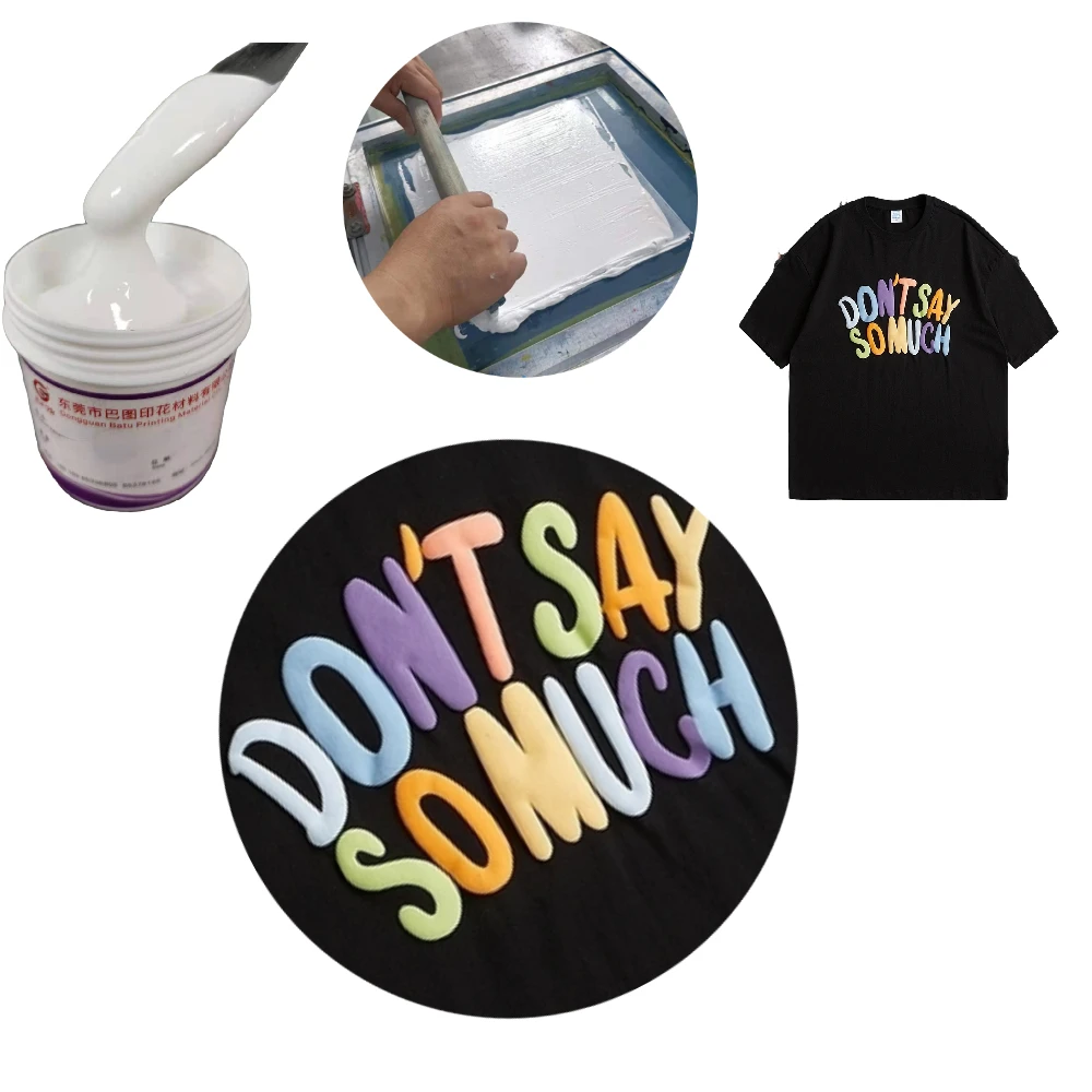 Custom Puff Print T Shirt Ink 3d Foam 