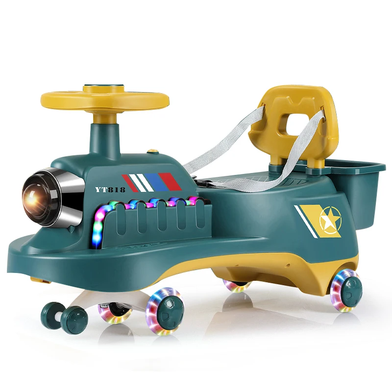 New Model Children Wiggle Ride-On Cars Toy 360 Rotation Flash PU Wheel Baby Swing Car With Music And Light For Boys & Girls