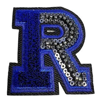Embroidery robot cheap custom letter patch team badge badge efficient hot stamping picture bead patch embroidery DIY label patch
