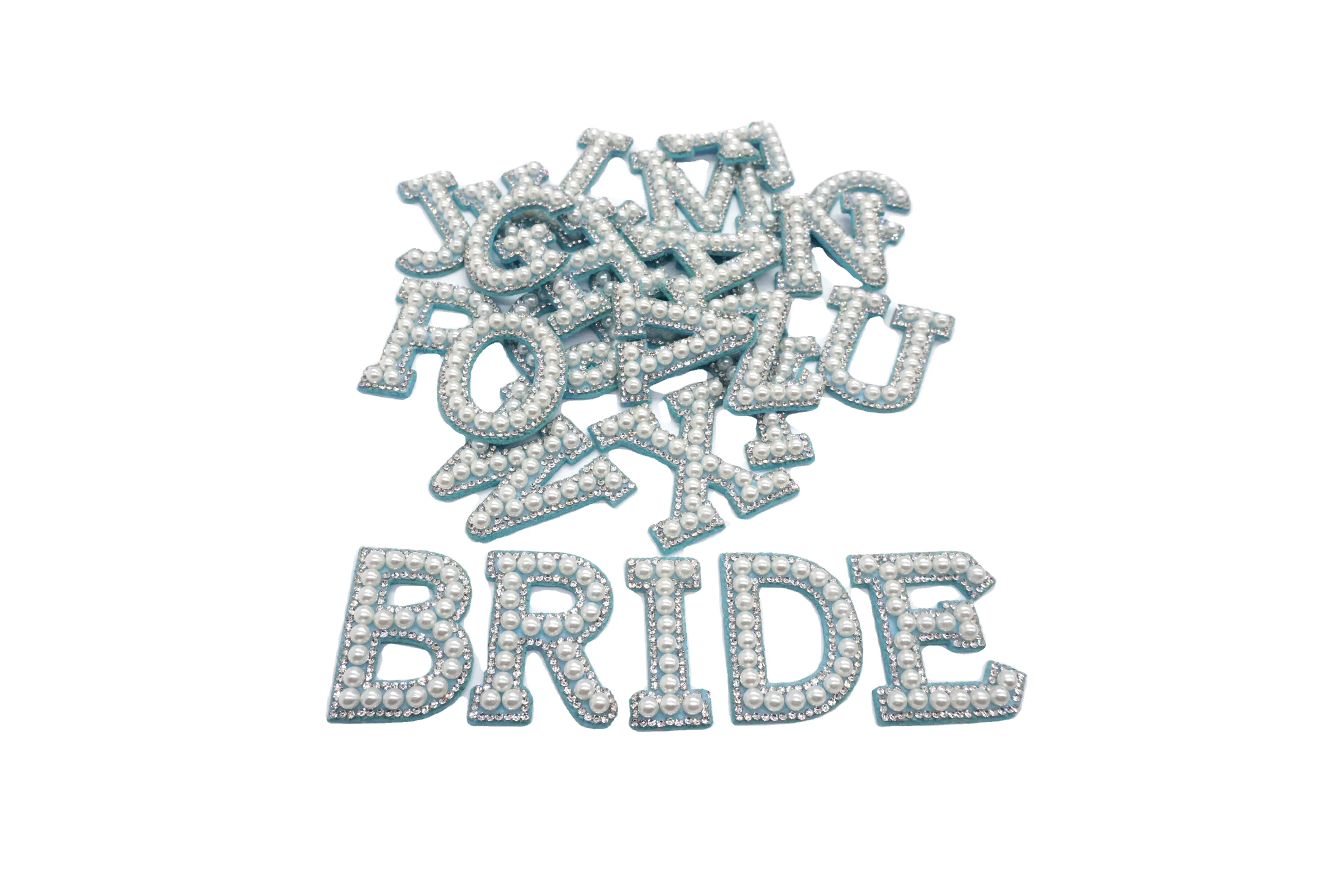 Factory direct sale Y letter iron on patches bulk rainbow pearl letter patches