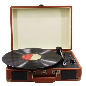 Best selling box type portable record player retro enjoy life music player touch jukebox loudspeaker sound donut record player