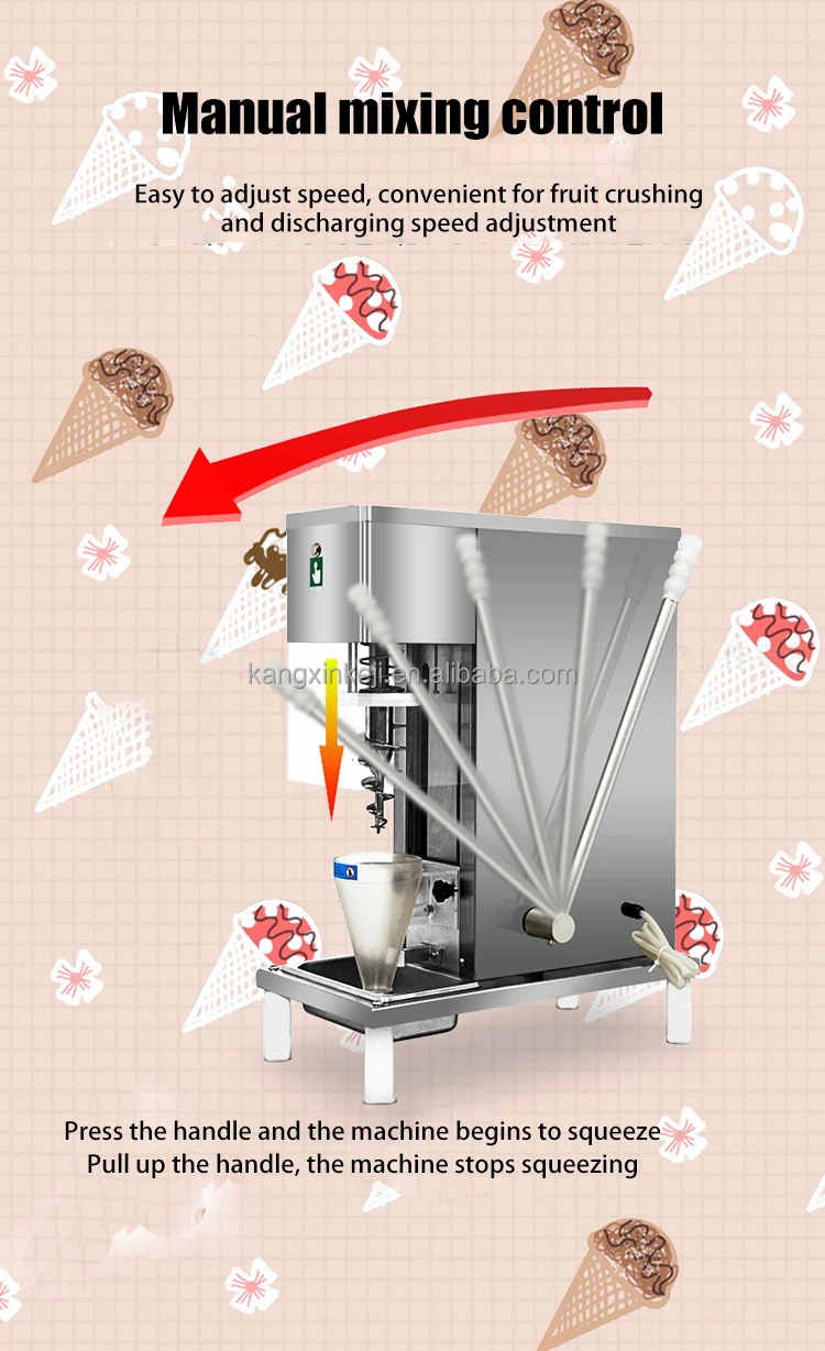 Gelato Fruit Machine Swirl Drill Frozen Yogurt Real Fruits Ice Cream Blender Buy Ice Cream