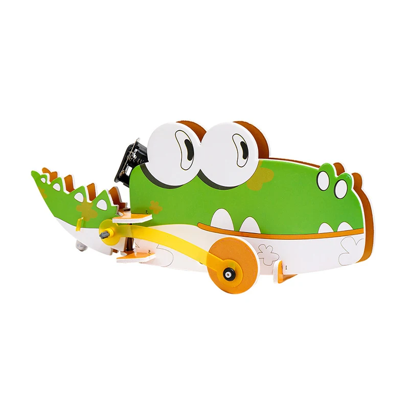 Animal 3d puzzle cardboard electric stem crocodile toy custom educational kits for kids