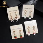 Earrings Christmas Gift 2021 New Fashion Girls Elk Snowman Bell Combination Set Pearl Cute Christmas Earrings