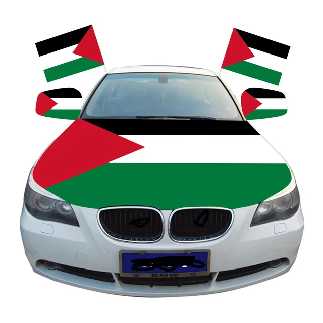 Free Palestine Custom Any Country Design Spandex Polyester Car Engine Hood Cover Flag Car Cover palestinian Bonnet Banner flag